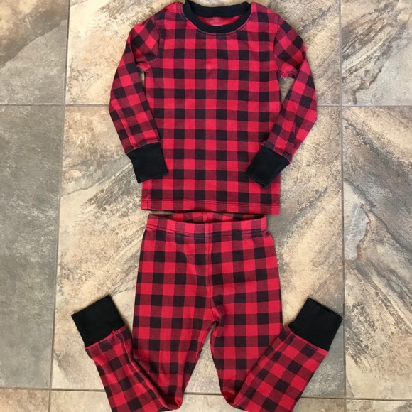 Amazon Essentials Other - Buffalo check little kids long sleeve pajama set